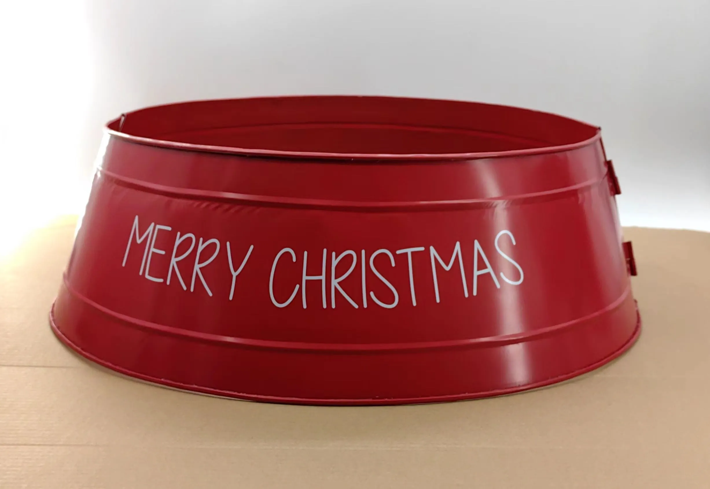 Optimized Title: Festive Red Metal Christmas Tree Collar by Holiday Time