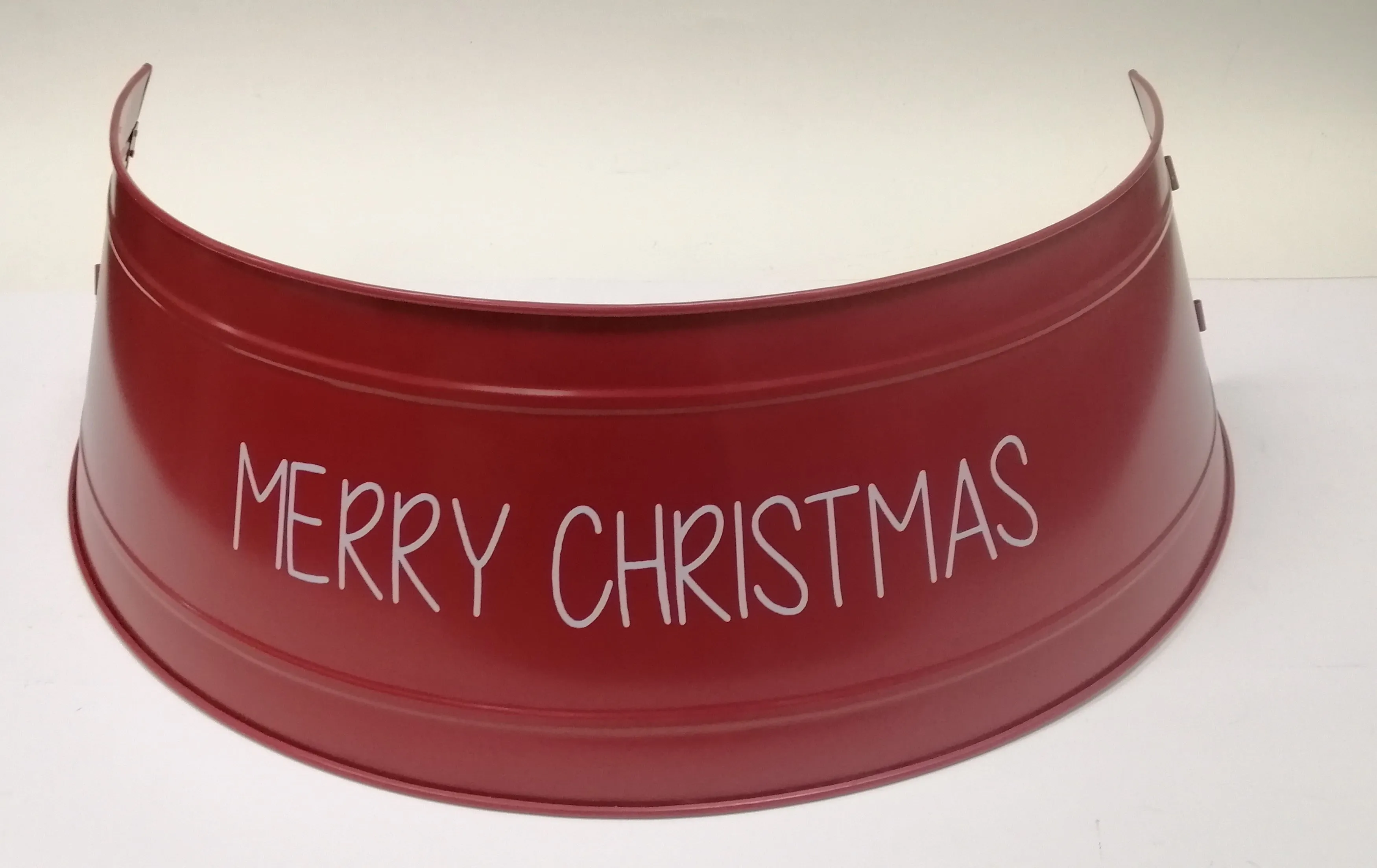 Optimized Title: Festive Red Metal Christmas Tree Collar by Holiday Time