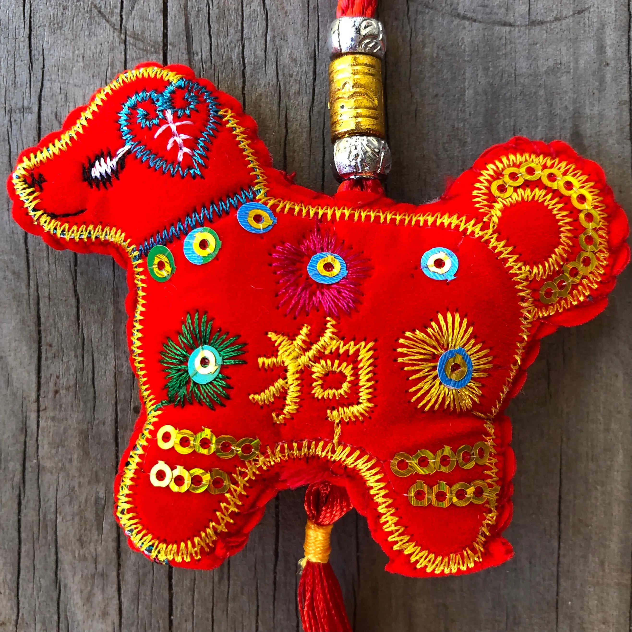 Red Velvet Dog - Chinese Hanging Decoration