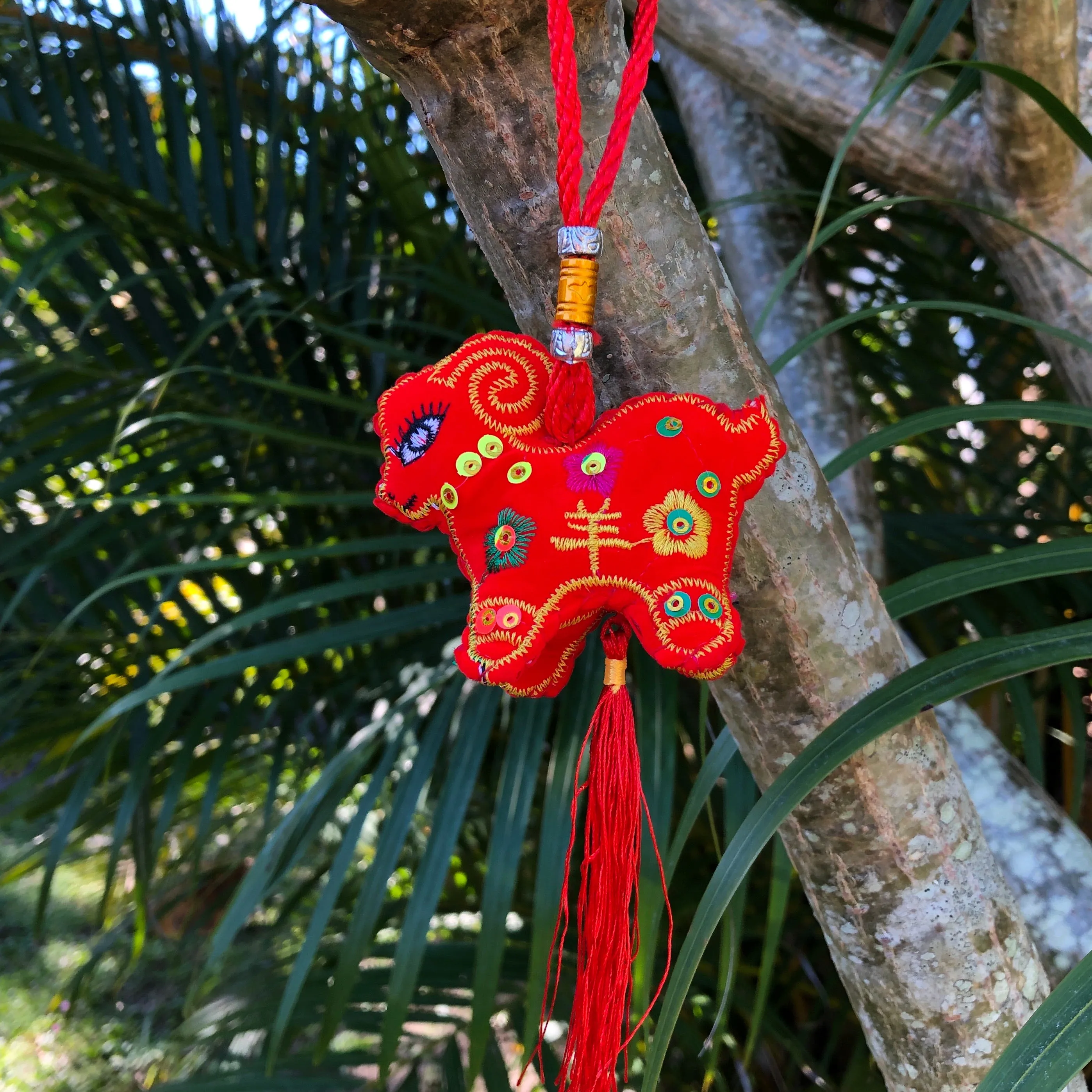 Red Velvet Goat - Chinese Hanging Decoration