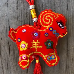 Red Velvet Goat - Chinese Hanging Decoration