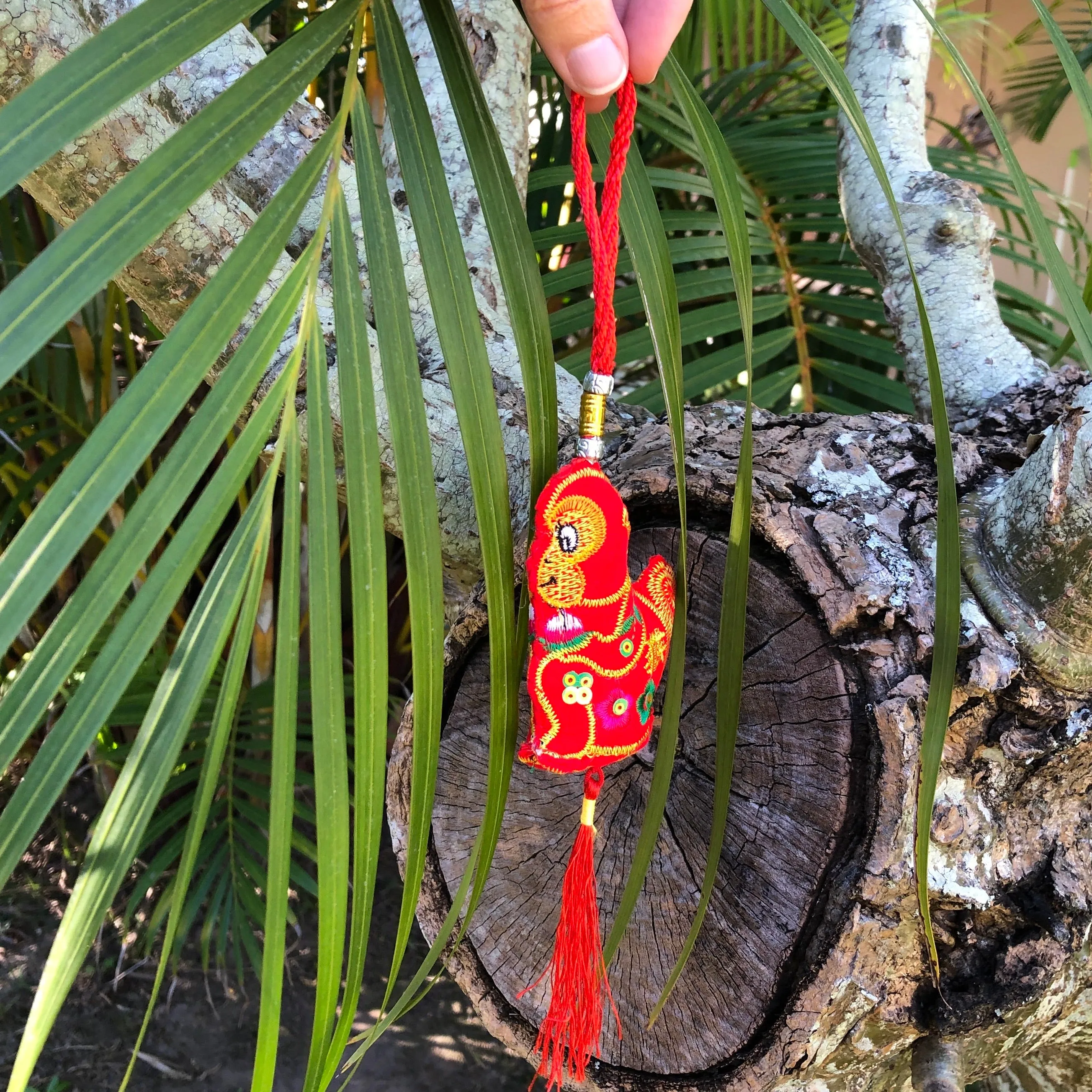 Red Velvet Monkey - Chinese Hanging Decoration