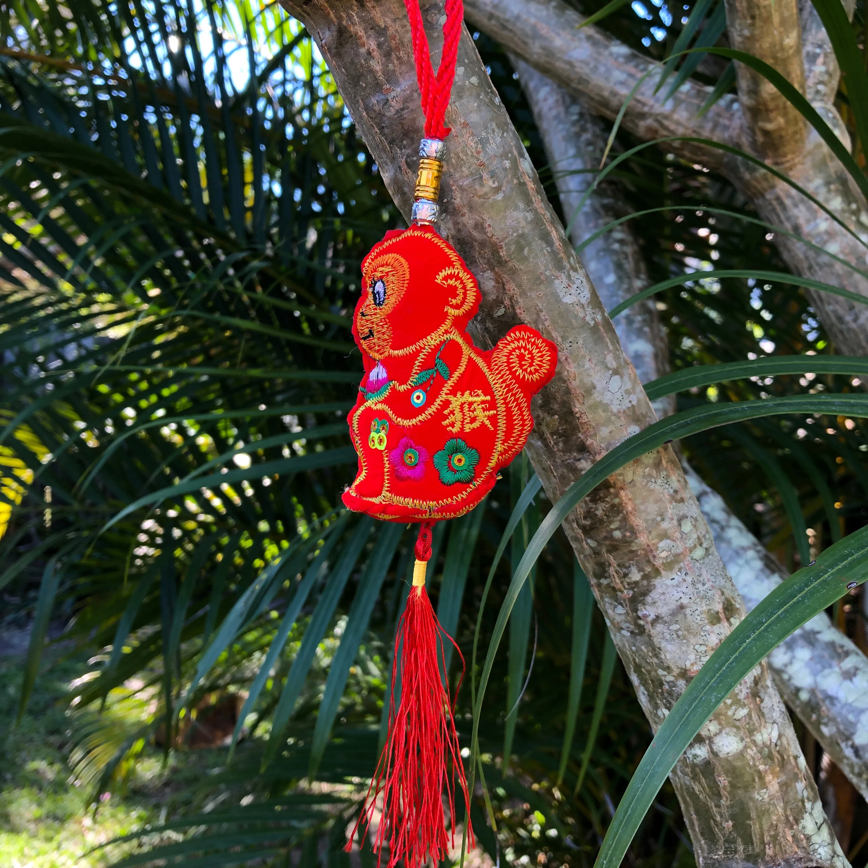 Red Velvet Monkey - Chinese Hanging Decoration