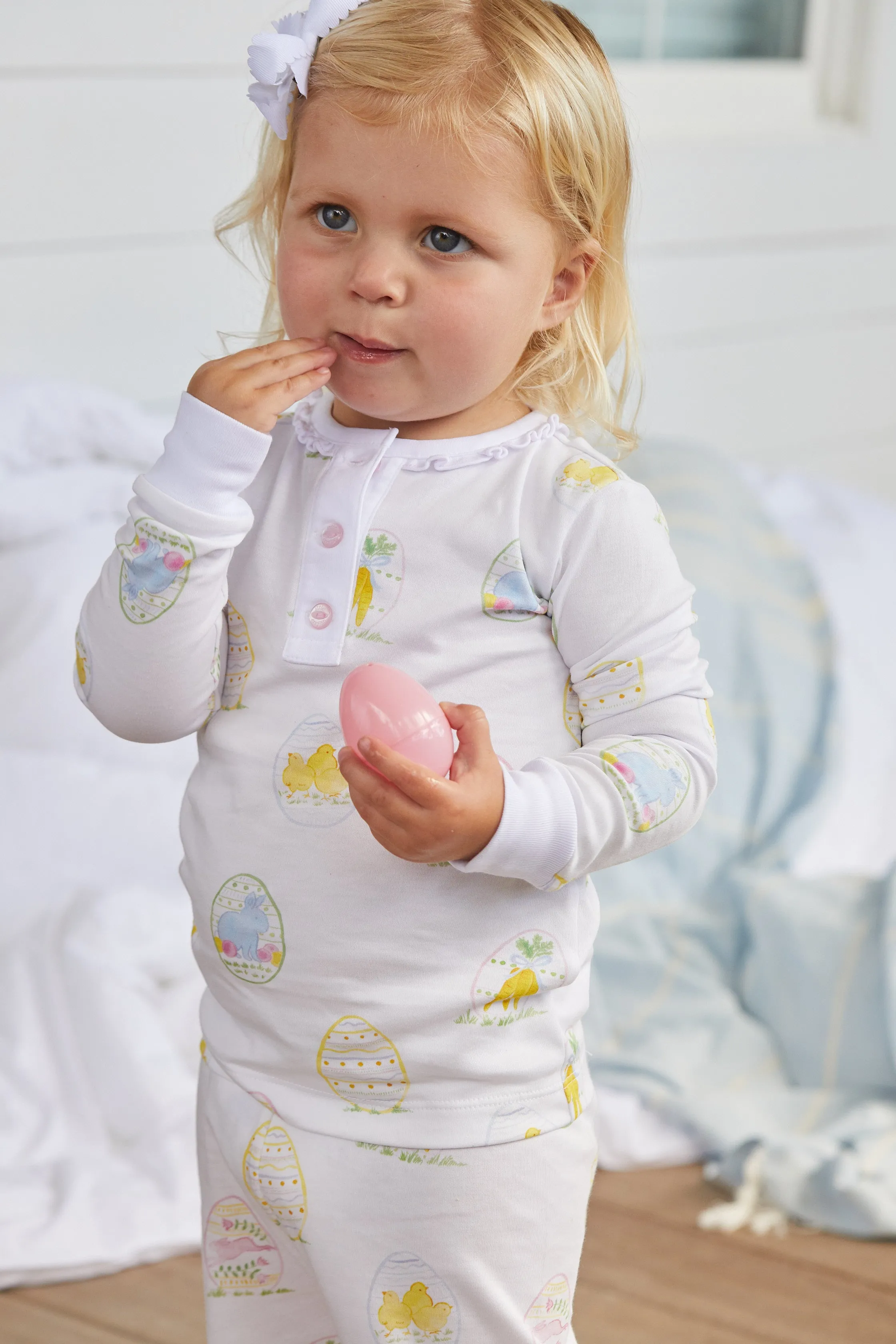 Ruffled Printed Jammies - Easter Eggs