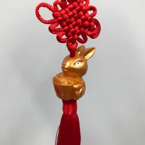 SALE - Golden Fortune Rabbit - lucky hanging decoration