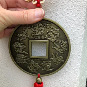 SALE - Lucky dragon coin Chinese decoration