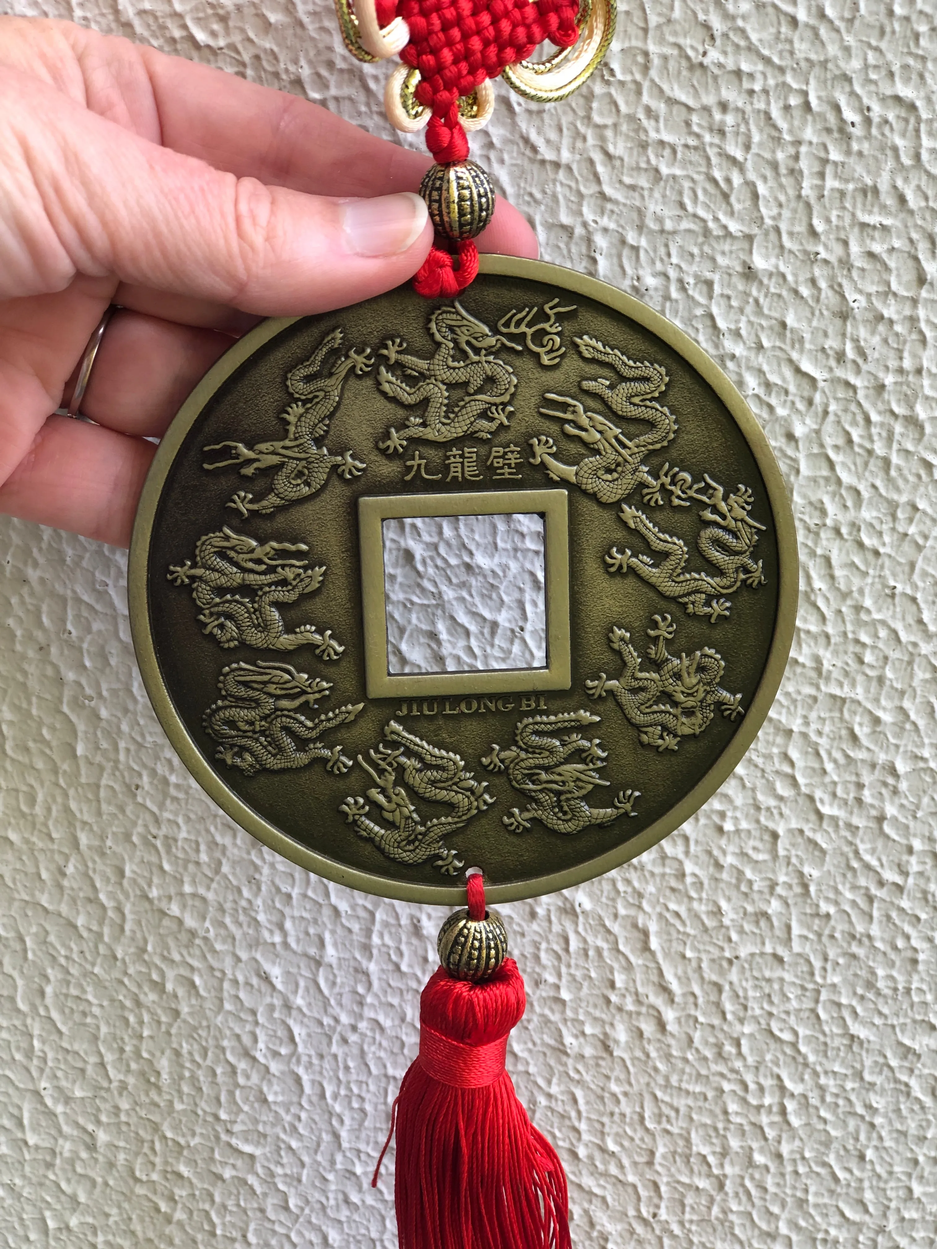 SALE - Lucky dragon coin Chinese decoration