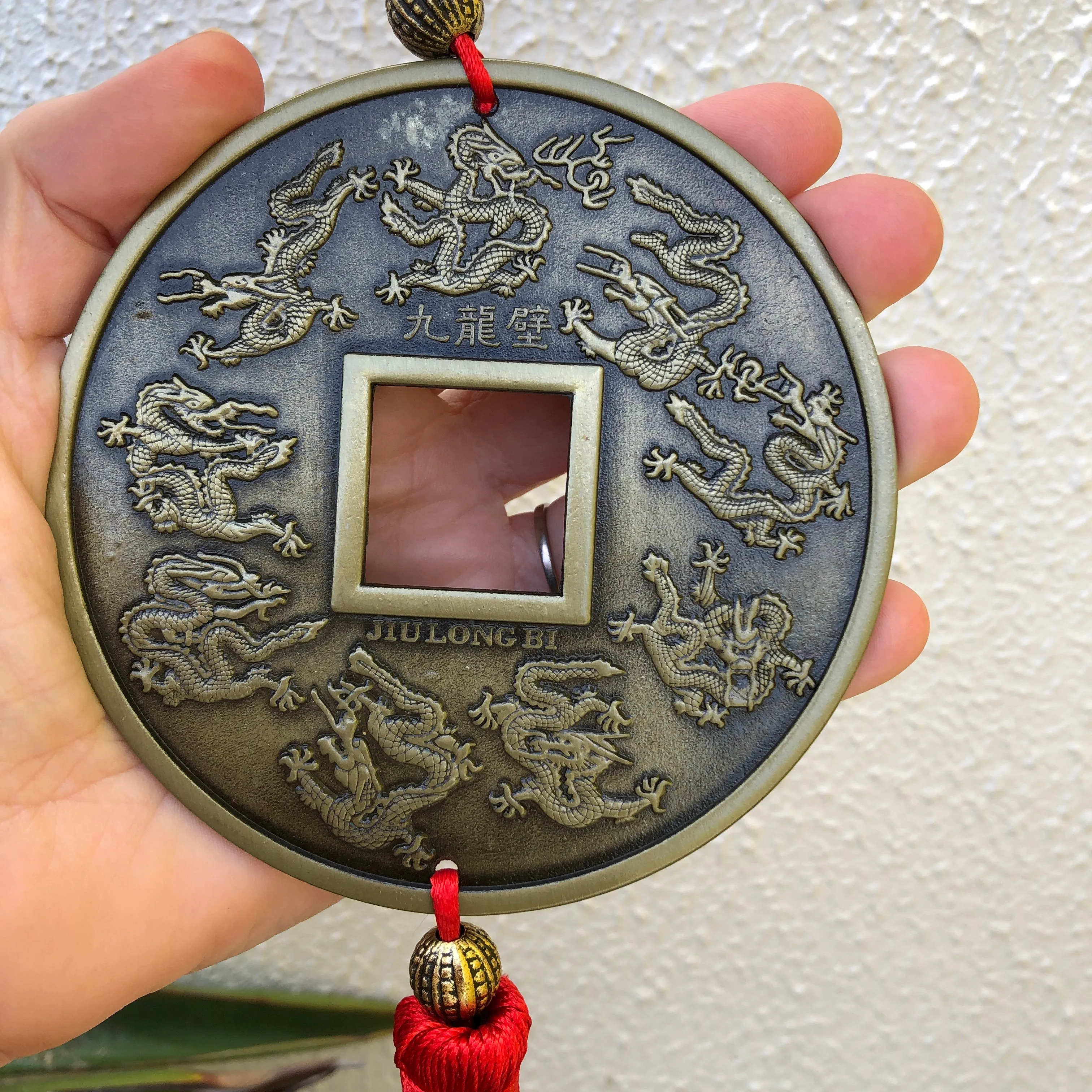 SALE - Lucky dragon coin Chinese decoration