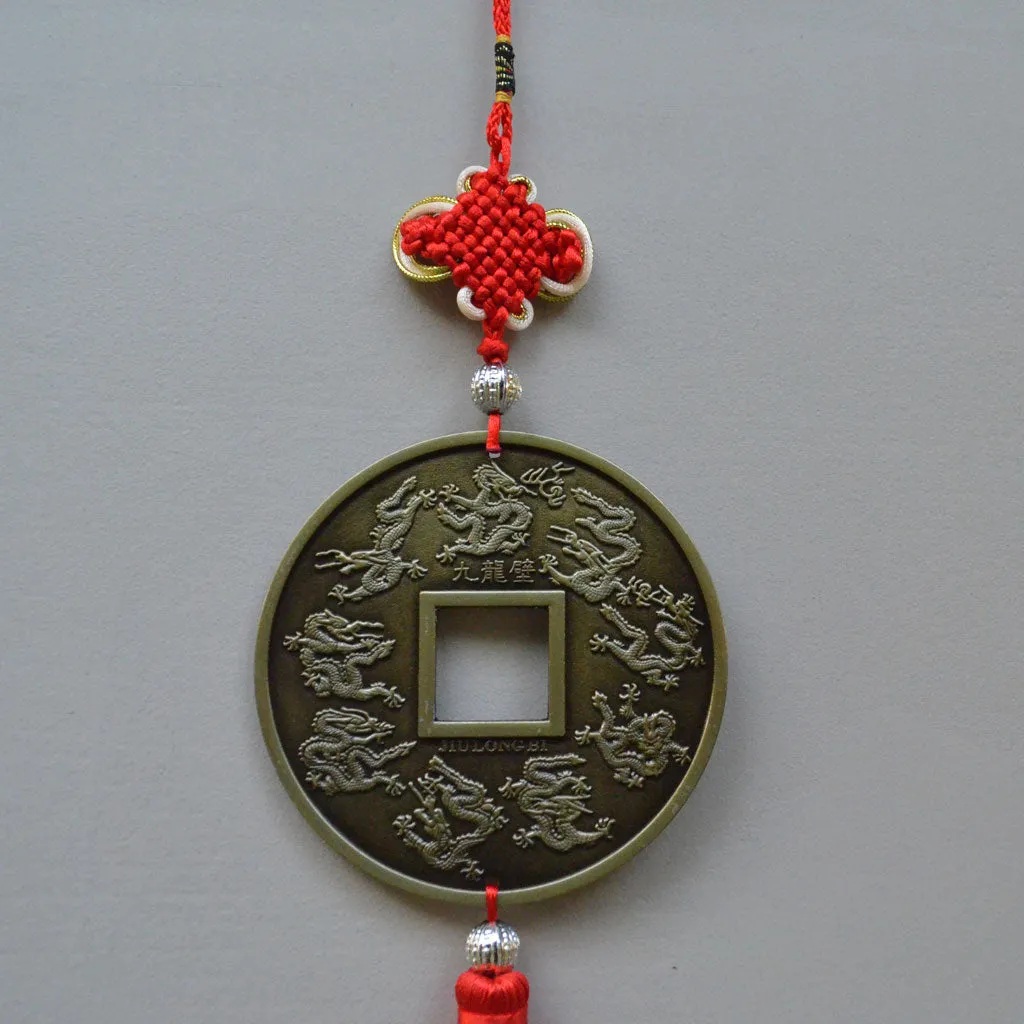 SALE - Lucky dragon coin Chinese decoration