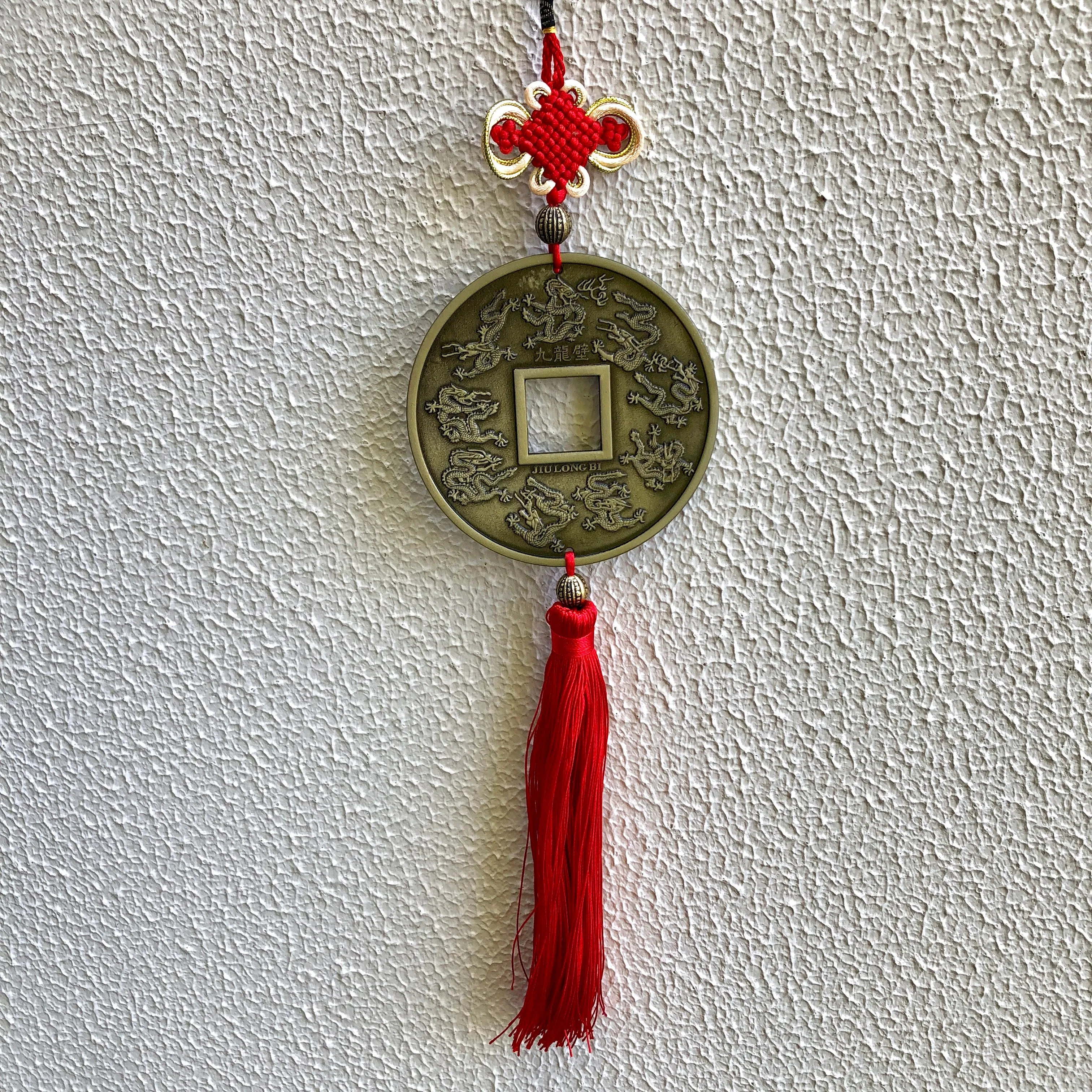 SALE - Lucky dragon coin Chinese decoration