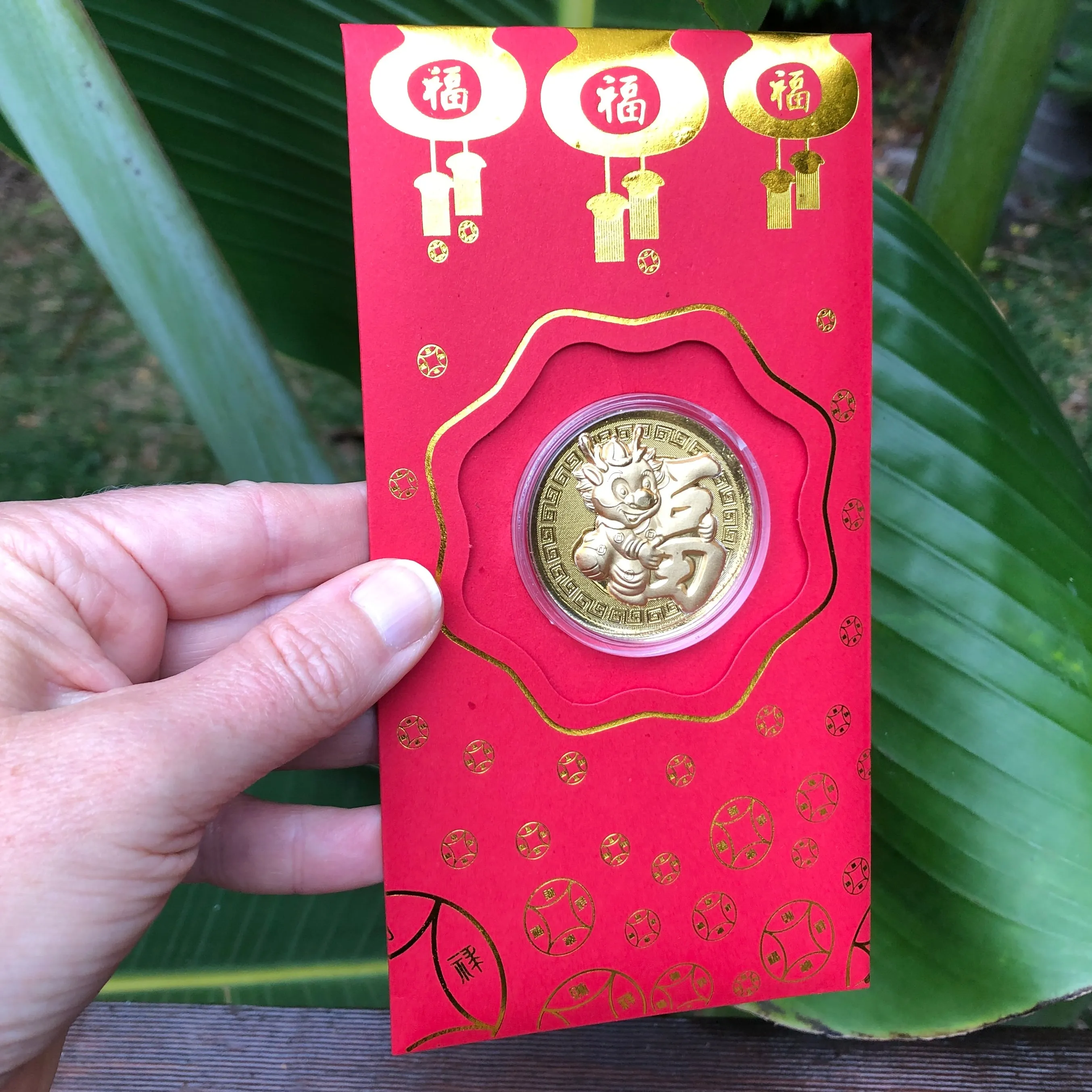 SALE - Lucky Dragon Coin in red packet