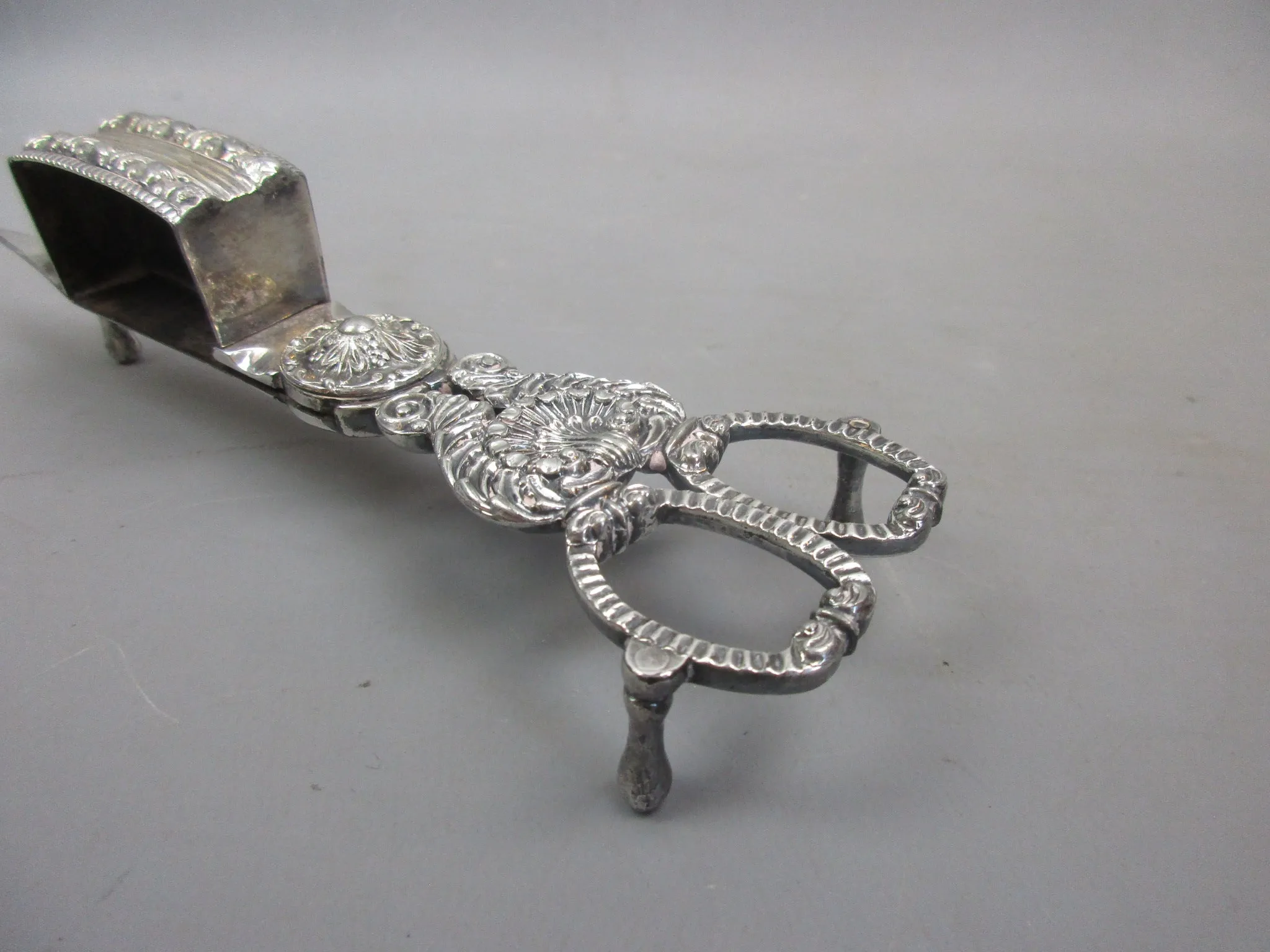 Silver Plated Ornate Candle Snuffer Scissors Antique Victorian c1880