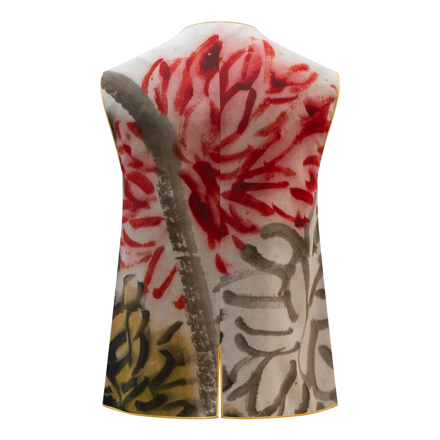 SPARKLE COLLECTION x HKMoA【WINE & CHRYSANTHEMUMS】100% Silk Waistcoat  (延年壽酒) (齊白石)