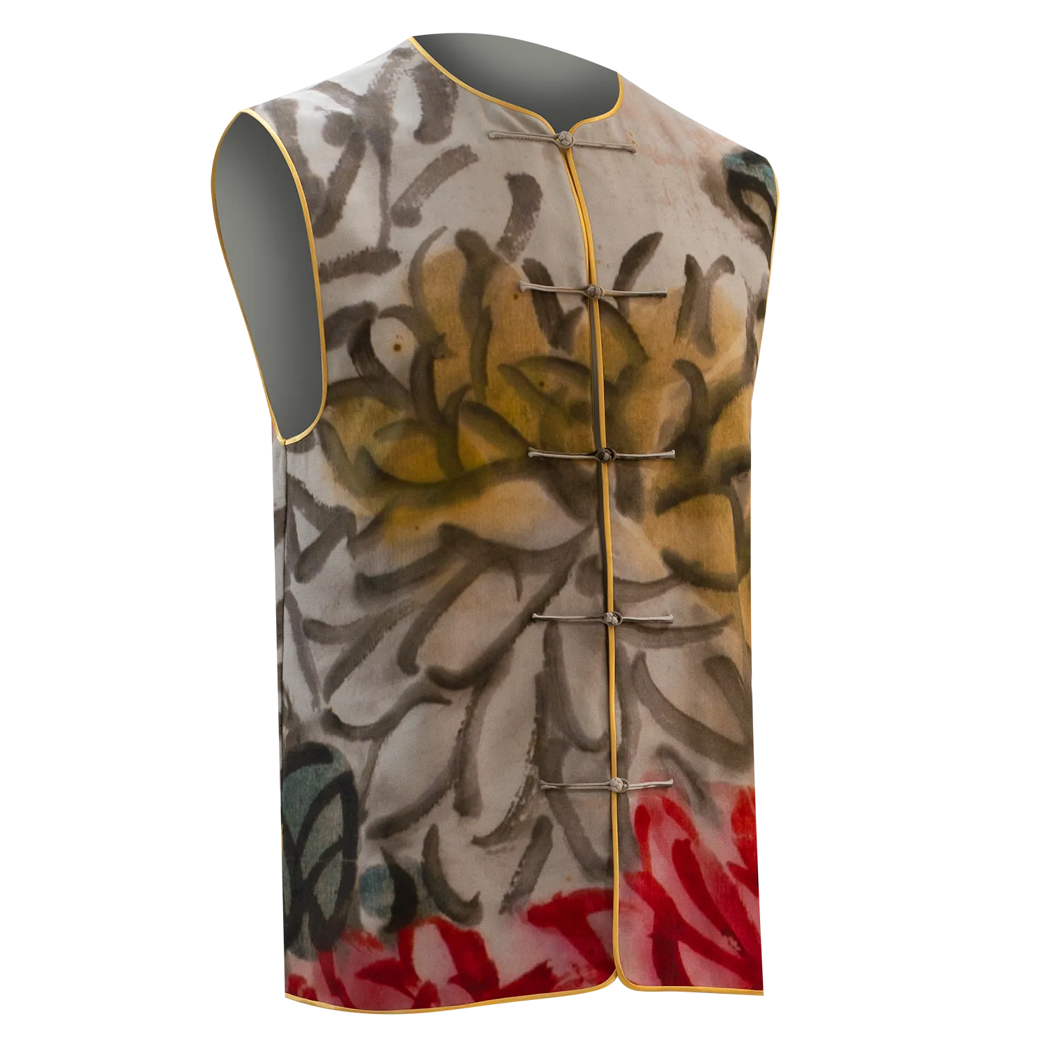 SPARKLE COLLECTION x HKMoA【WINE & CHRYSANTHEMUMS】100% Silk Waistcoat  (延年壽酒) (齊白石)