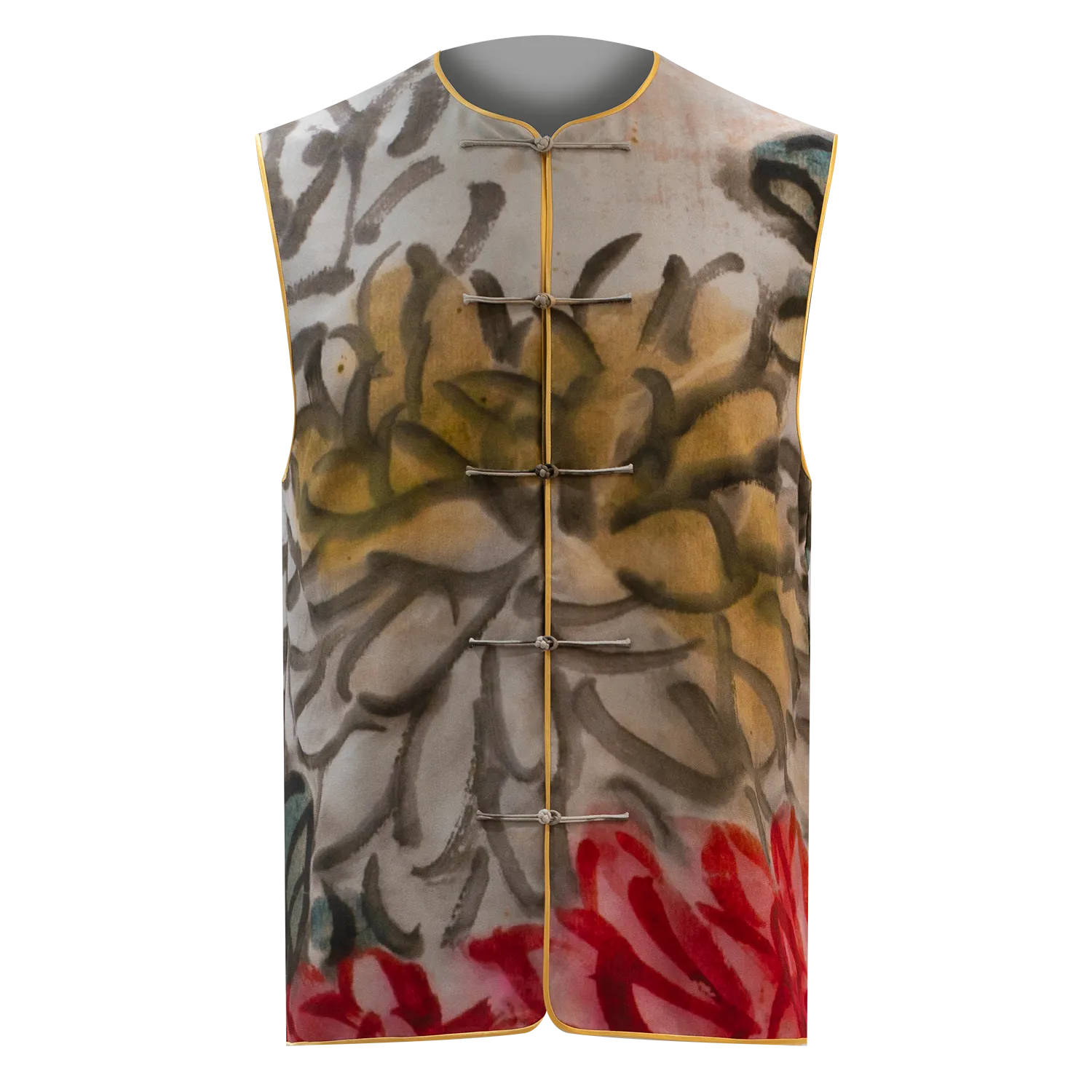 SPARKLE COLLECTION x HKMoA【WINE & CHRYSANTHEMUMS】100% Silk Waistcoat  (延年壽酒) (齊白石)