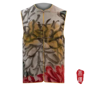 SPARKLE COLLECTION x HKMoA【WINE & CHRYSANTHEMUMS】Masterpiece Collection Haute Couture 100% Silk  Waistcoat  (延年壽酒) (齊白石)