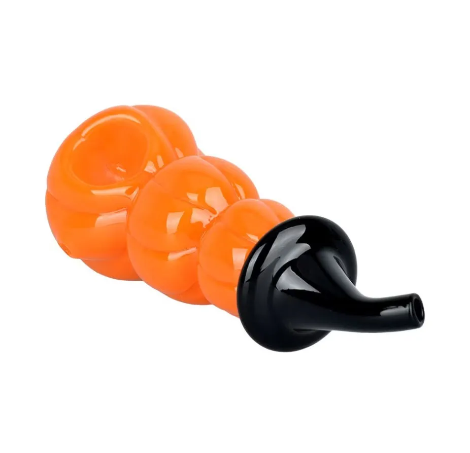 Stacked Jack-o-lantern Glass Pipe