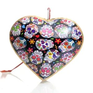 Sugar Skull Heart Ornament