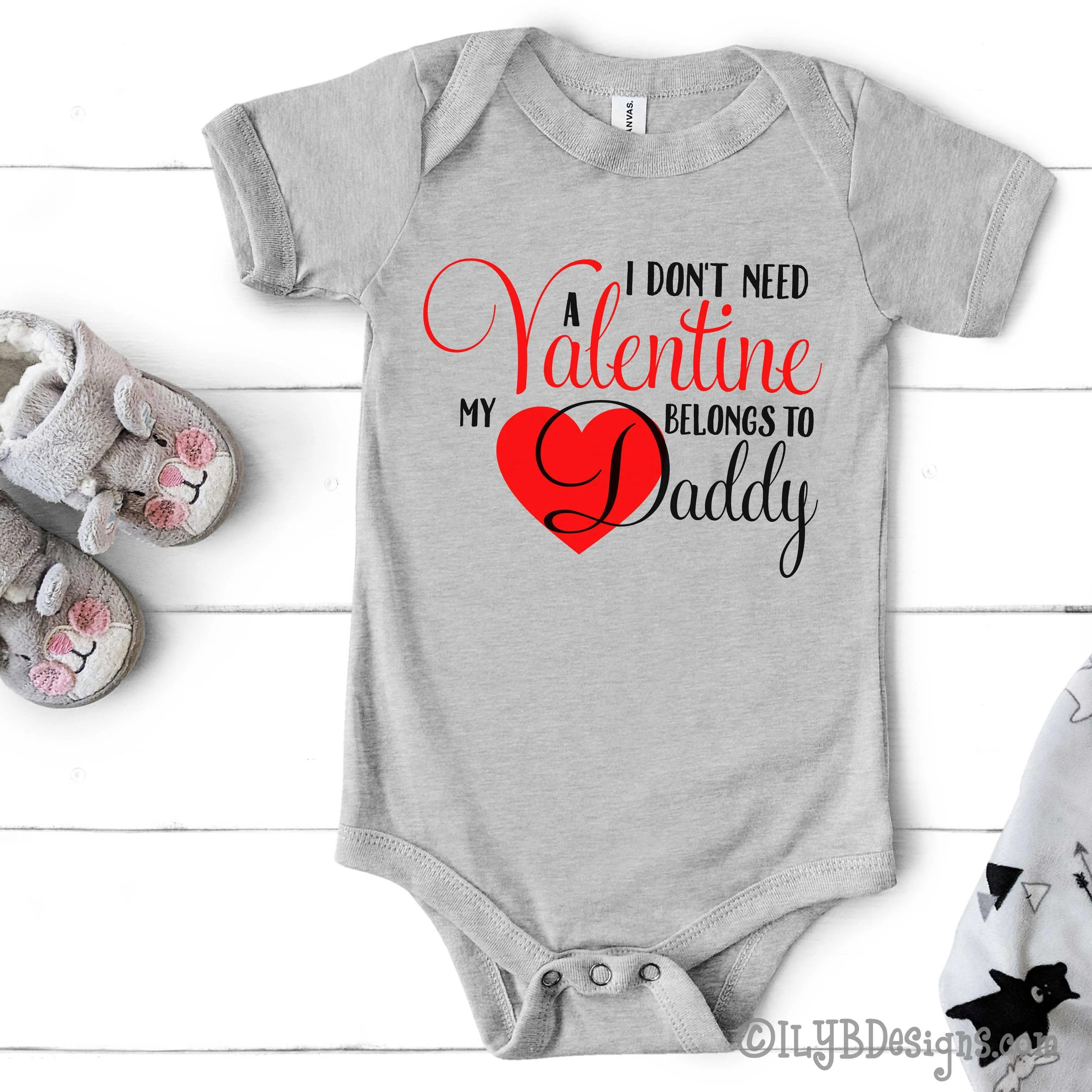 Valentine's Day Baby Bodysuit - My Heart Belongs to Daddy Infant Bodysuit - Daddy's Little Girl Baby's 1st Valentine Baby Shirt