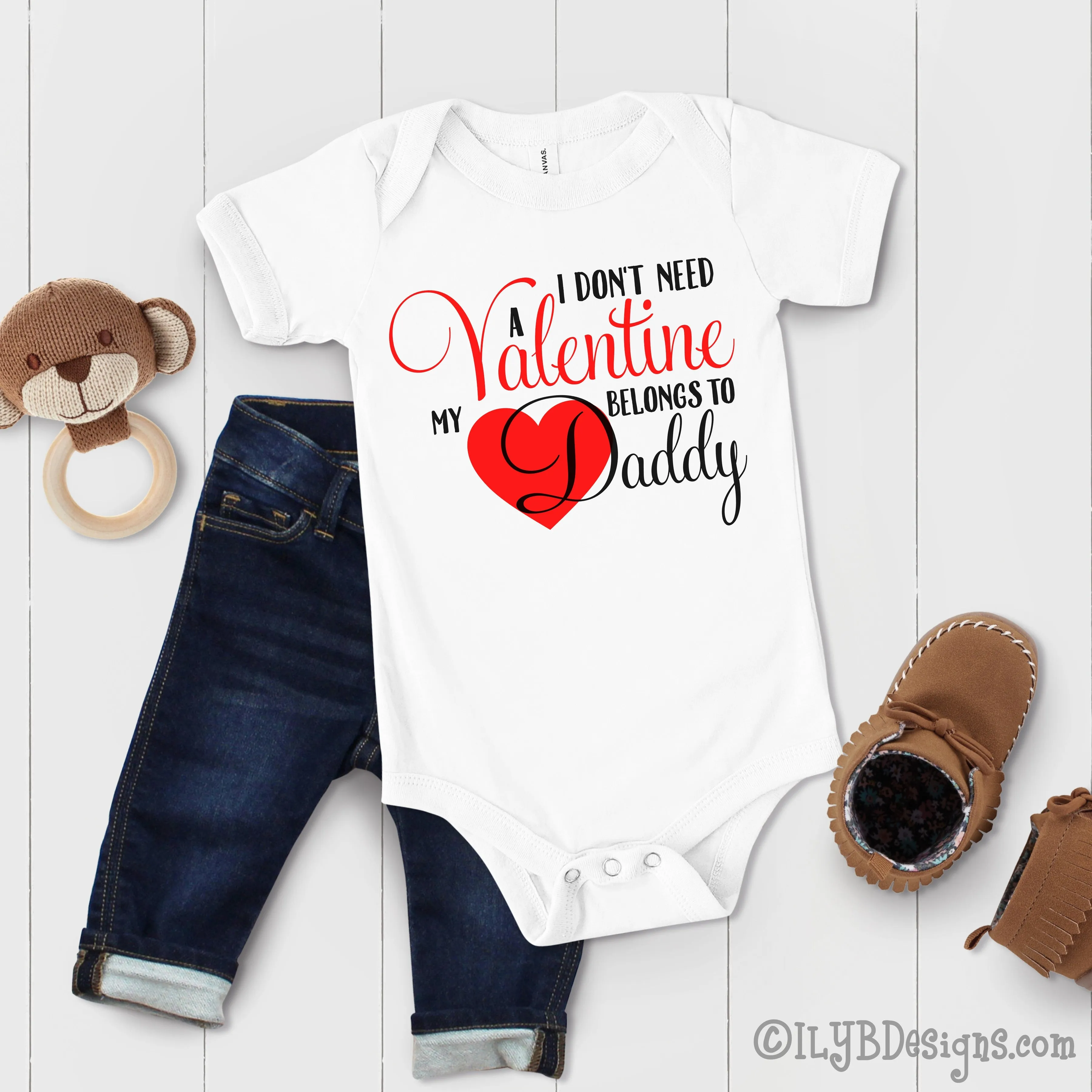 Valentine's Day Baby Bodysuit - My Heart Belongs to Daddy Infant Bodysuit - Daddy's Little Girl Baby's 1st Valentine Baby Shirt