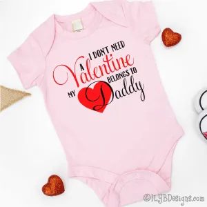 Valentine's Day Baby Bodysuit - My Heart Belongs to Daddy Infant Bodysuit - Daddy's Little Girl Baby's 1st Valentine Baby Shirt