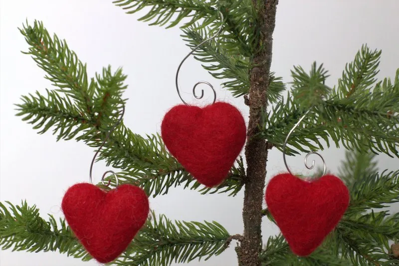 Valentine's Day Heart Ornaments- Red