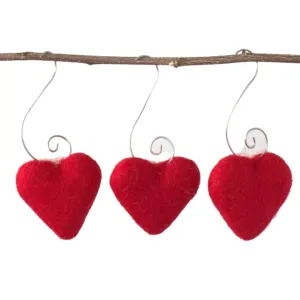 Valentine's Day Heart Ornaments- Red