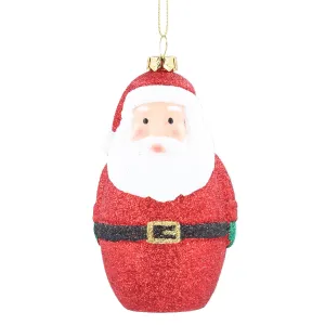 Vintage Glitter Santa Tree Decoration