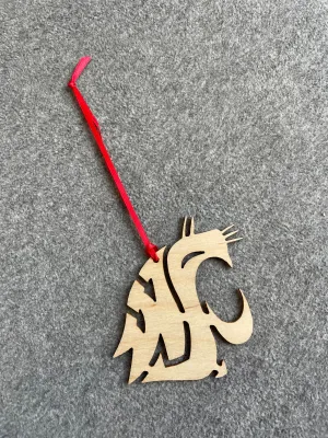 WSU Cougars Wood Ornament