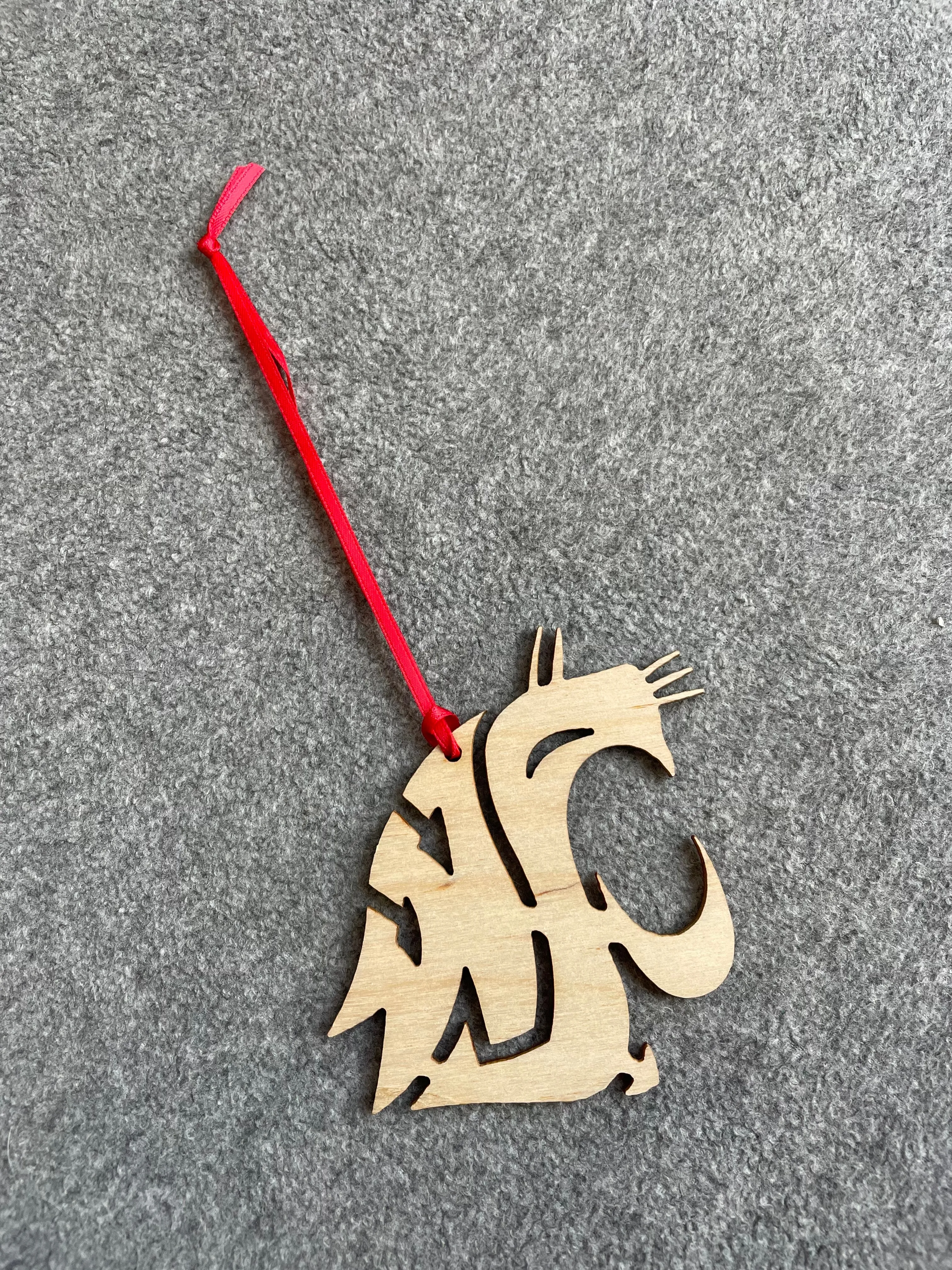 WSU Cougars Wood Ornament