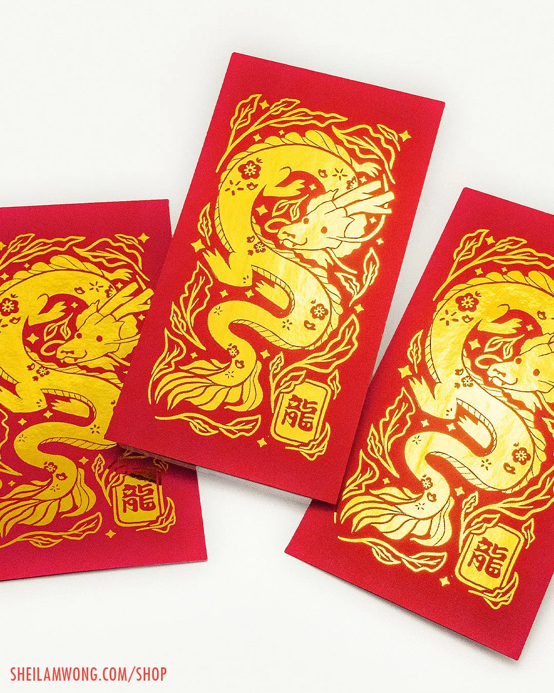 Year of the Dragon Red Envelopes (Pack of 3)